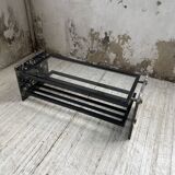 Coffee table year 80 Italian marble and glass