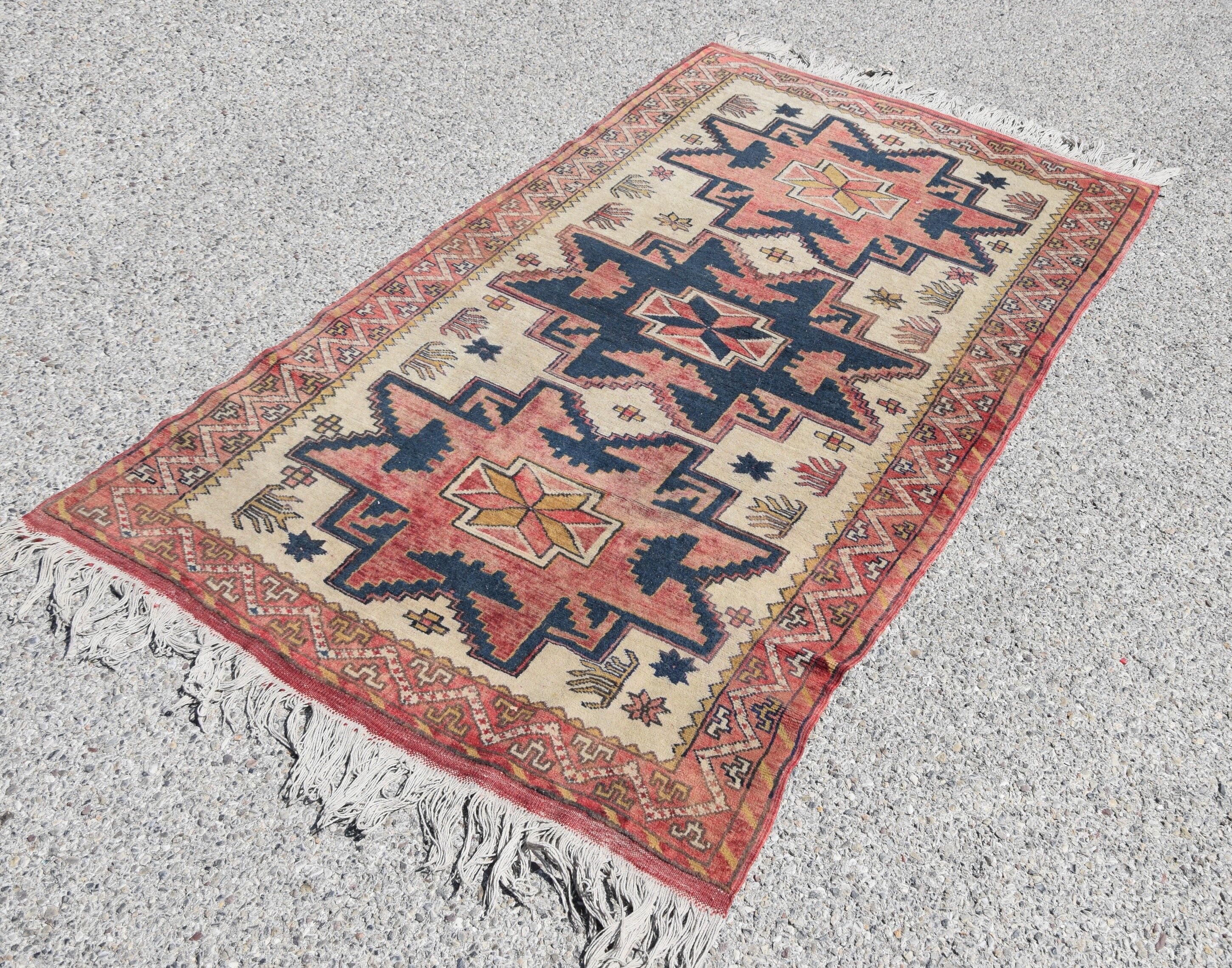 Turkish Kazak oriental carpet : 1.05 x 1.78 m