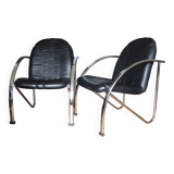 Pair of modernist Plichaise armchairs