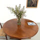 Brutalist round table in solid oak, 1960s.