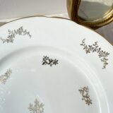 White and gold porcelain dish J&Ciem France 1950