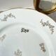 White and gold porcelain dish J&Ciem France 1950
