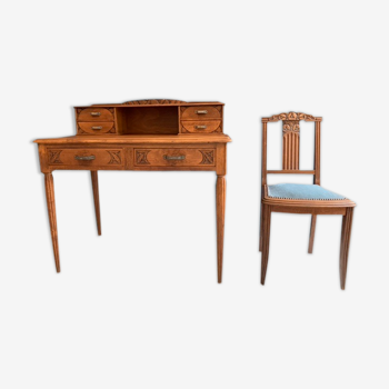 Bureau secrétaire avec une chaise art déco