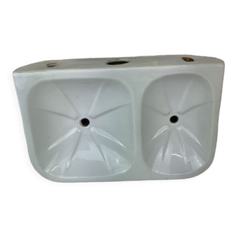 Old soap holder, wall, white earthenware