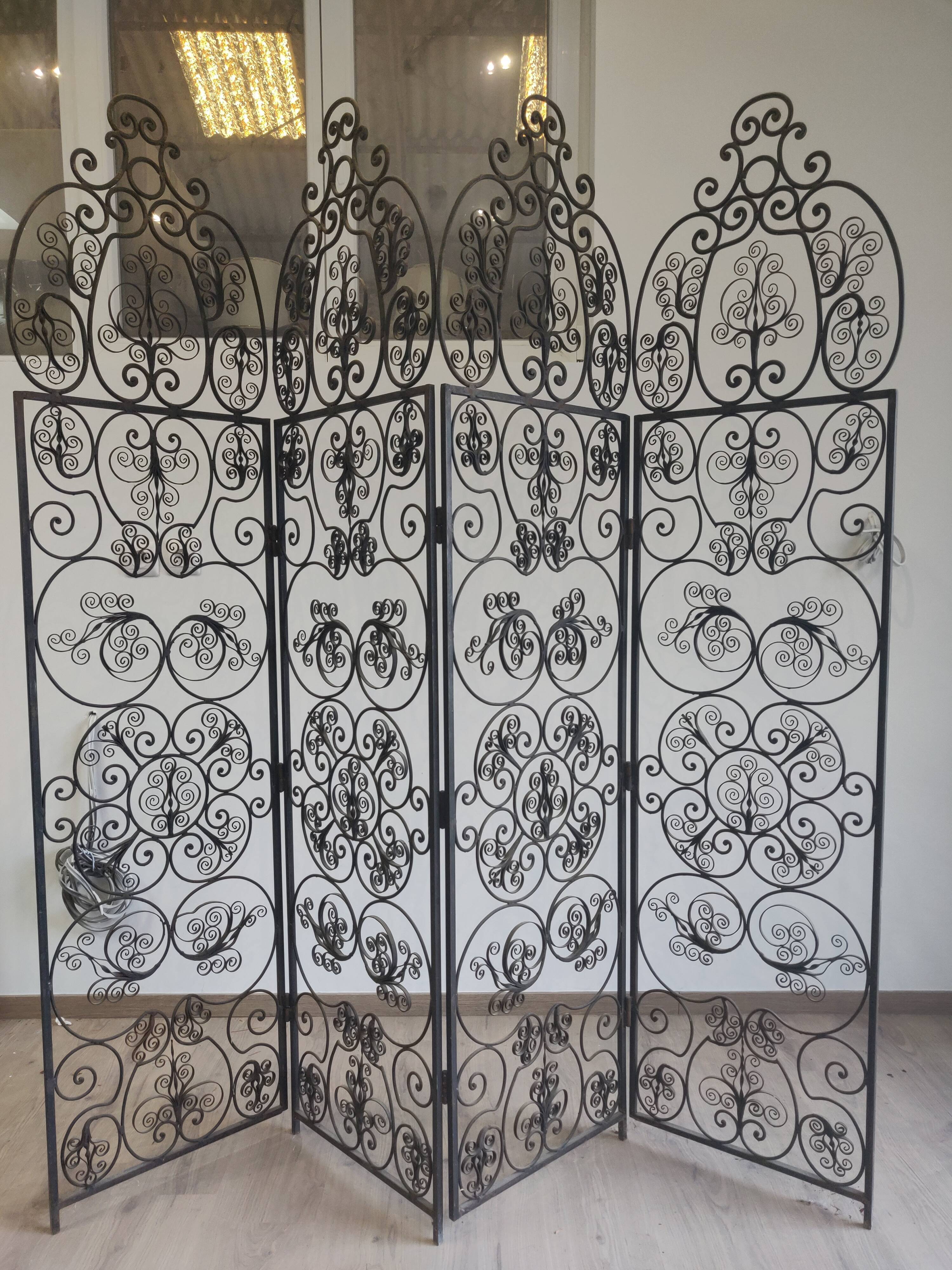 Moorish screen in andalusian arabic forge iron