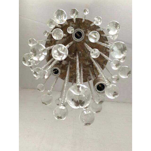 Contemporary cascade of transparent cristals murano glass chandelier