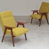 Paire de fauteuils Jaune par Jaroslav Smidek pour Ton (Thonet) Expo 58
