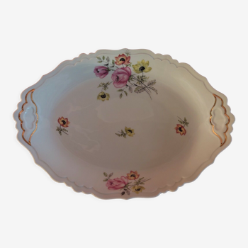 Oval porcelain serving dish from Limoges Charbernaud and Larcher