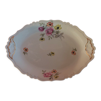 Oval porcelain serving dish from Limoges Charbernaud and Larcher