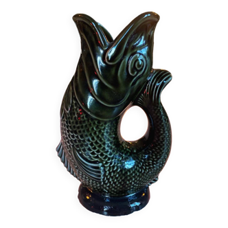 Green fish vase