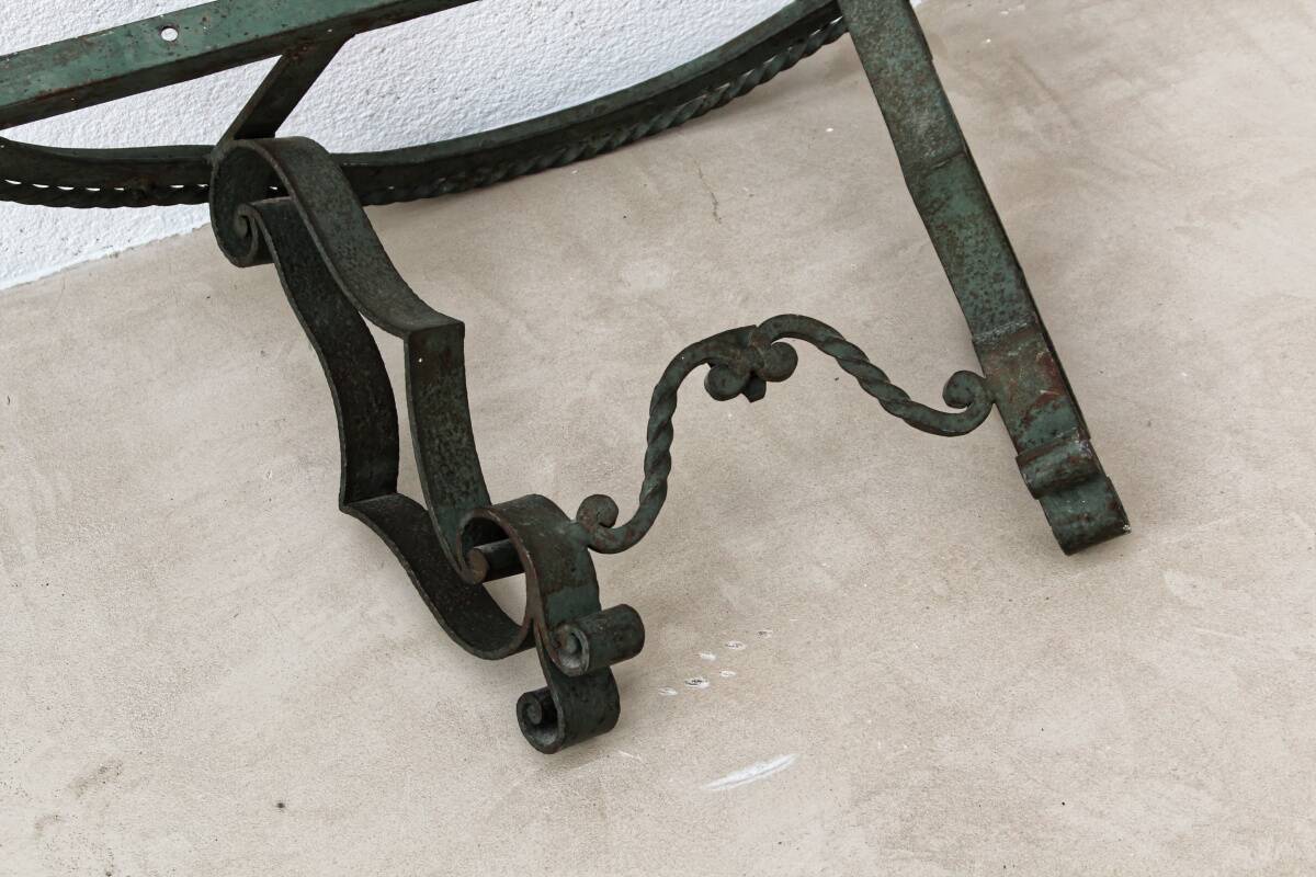 Console murale en fer forgé et marbre