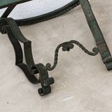 Wrought iron and marble wall console