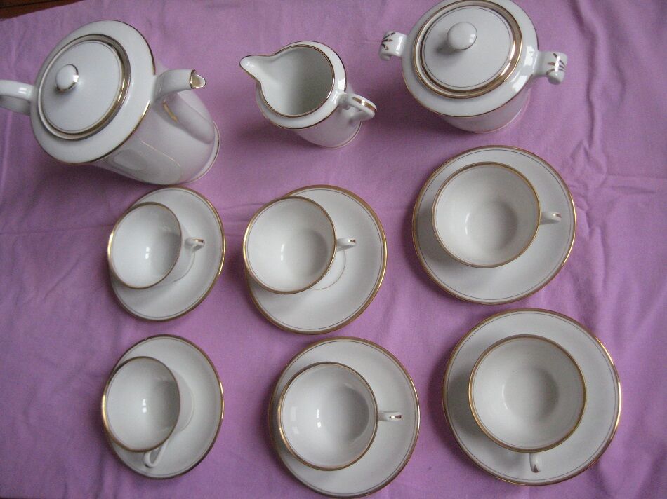 Service a cafe ancien, blanc et or, Limoges, 1940