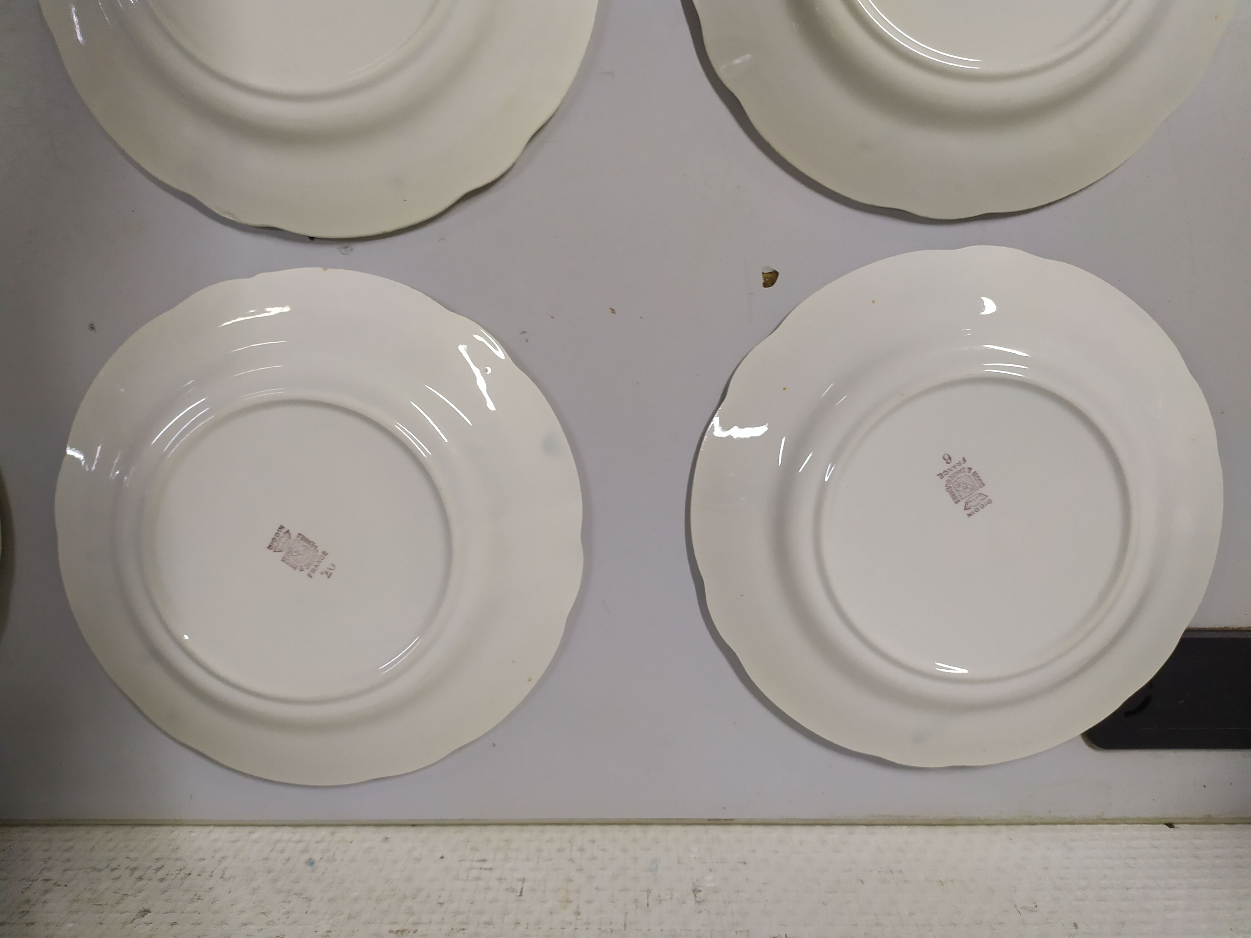 Lot de 10 assiettse a dessert Sarreguemines digoin Fleurs rose liseré doré