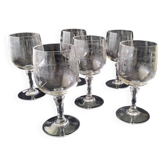 6 red wine glasses Cristal d'Arques Model Matignon