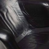 Black Lounge Chair - Fiberglass, Leather
