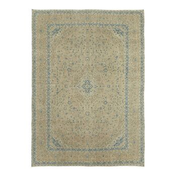 Hand-Knotted Persian Vintage 1970s 296 cm x 400 cm Beige Wool Carpet