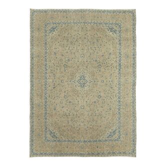 Hand-Knotted Persian Vintage 1970s 296 cm x 400 cm Beige Wool Carpet