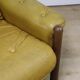 Scandinavian leather and beech armchair, 1960