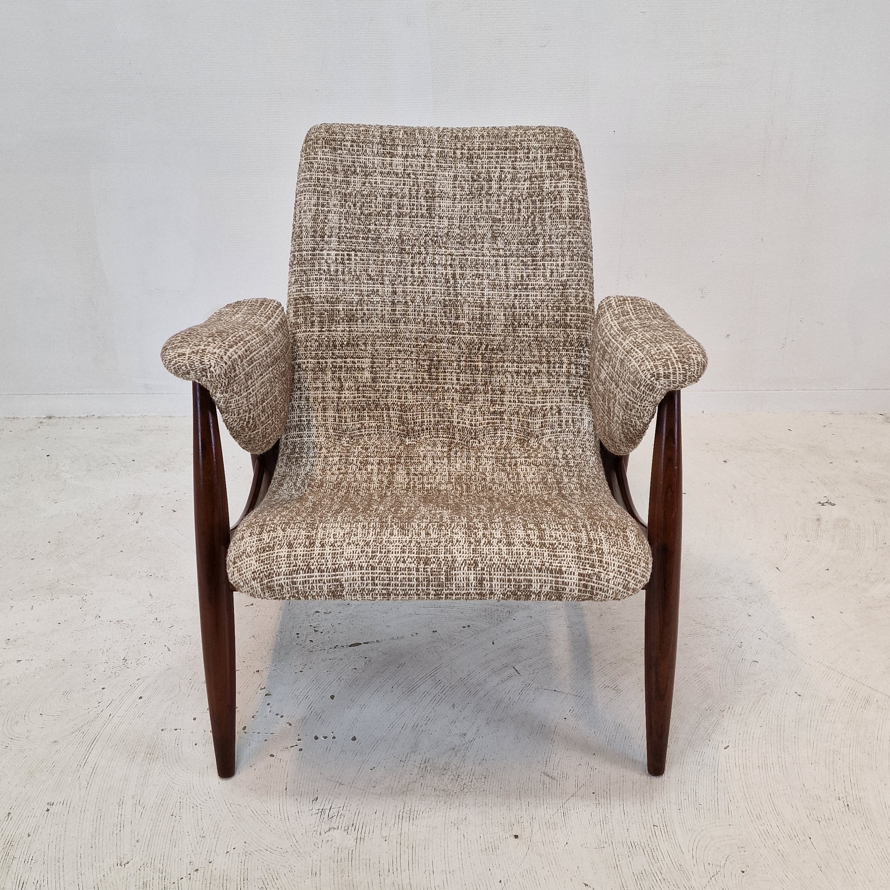 Midcentury Teak Wébé Armchair by Louis Van Teeffelen, 1960's