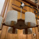 Scandinavian chandelier in wood and perspex