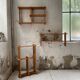 Trio d'étagères constructivistes en pin style Regain