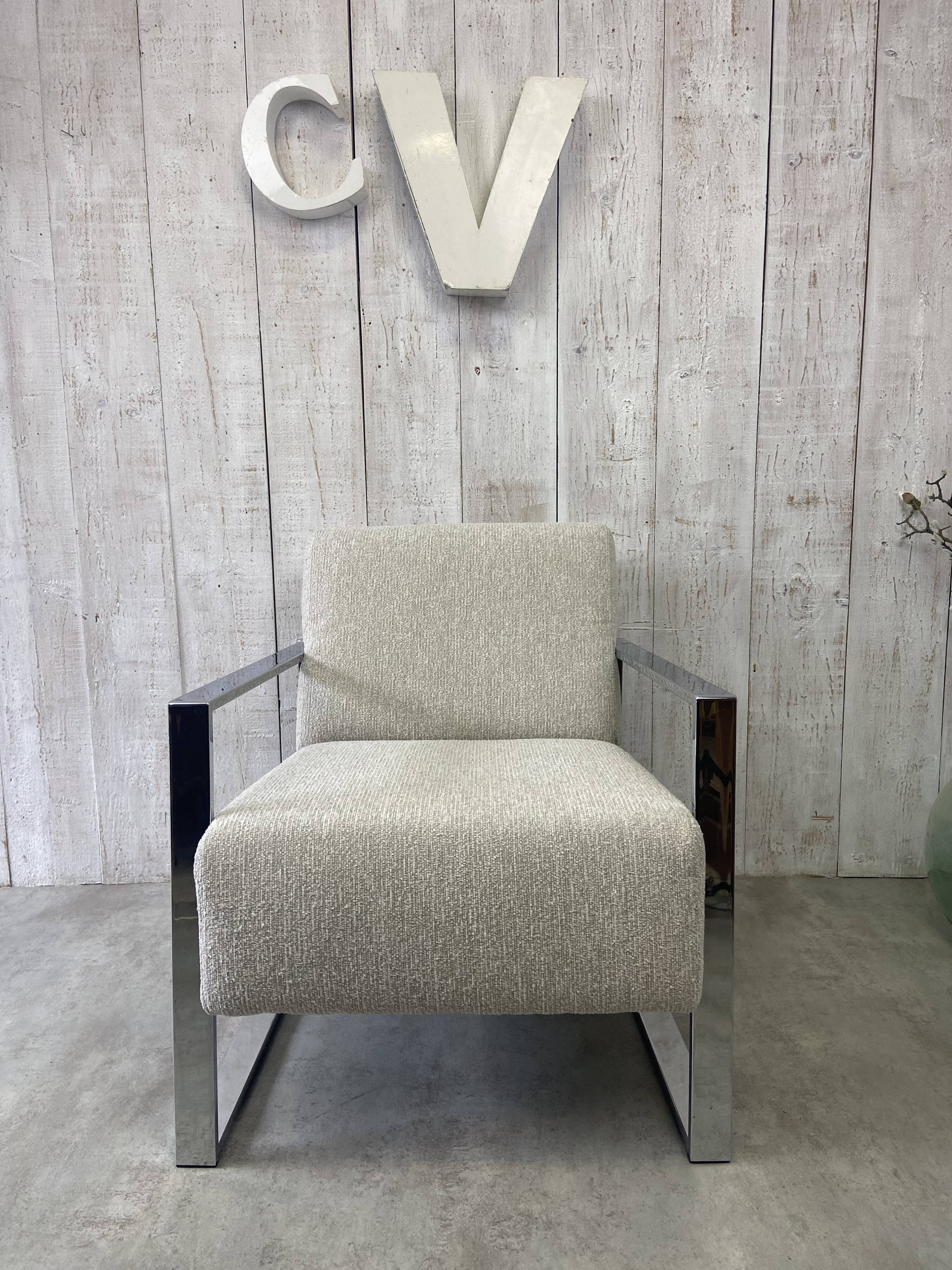 Fauteuil design inox chromé