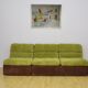 Green and brown corduroy modular sofa, 1970s.