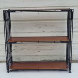 Vintage modular shelf with installation or wall Multistrux of Multimeuble lacquered steel, 1960