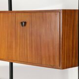 Vintage modular bookcase in wood and metal, Italy, 1960