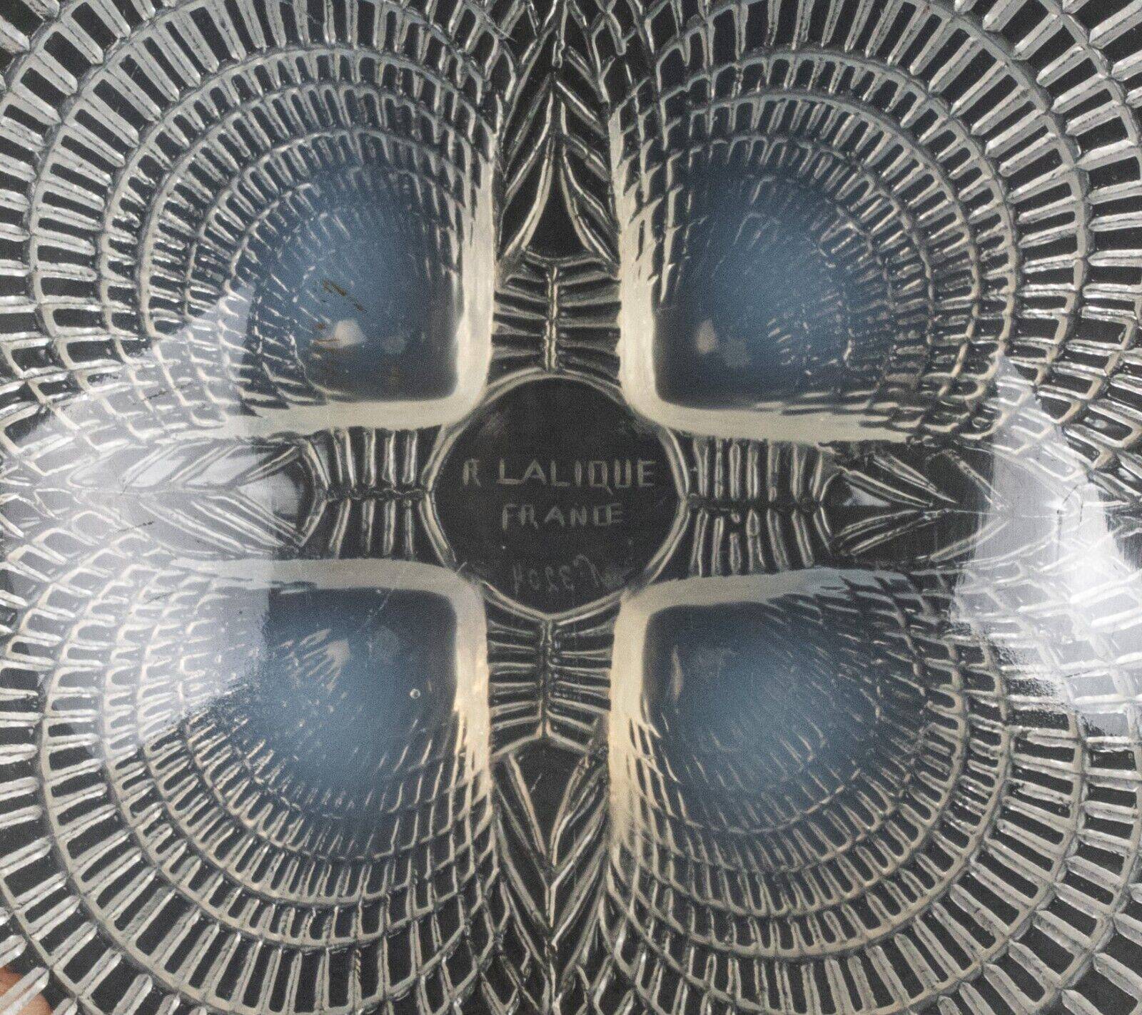 Lalique France opalescent scallop bowl numbered 3204