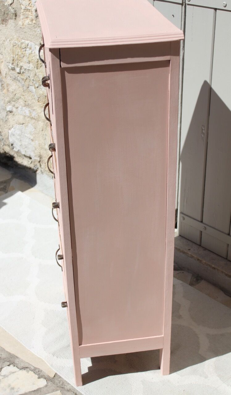 Chiffonnier rose poudré art déco