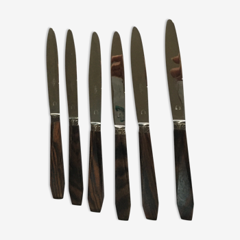 series of 24 knives, art deco, ebony handle and stainless blade