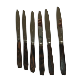 series of 24 knives, art deco, ebony handle and stainless blade