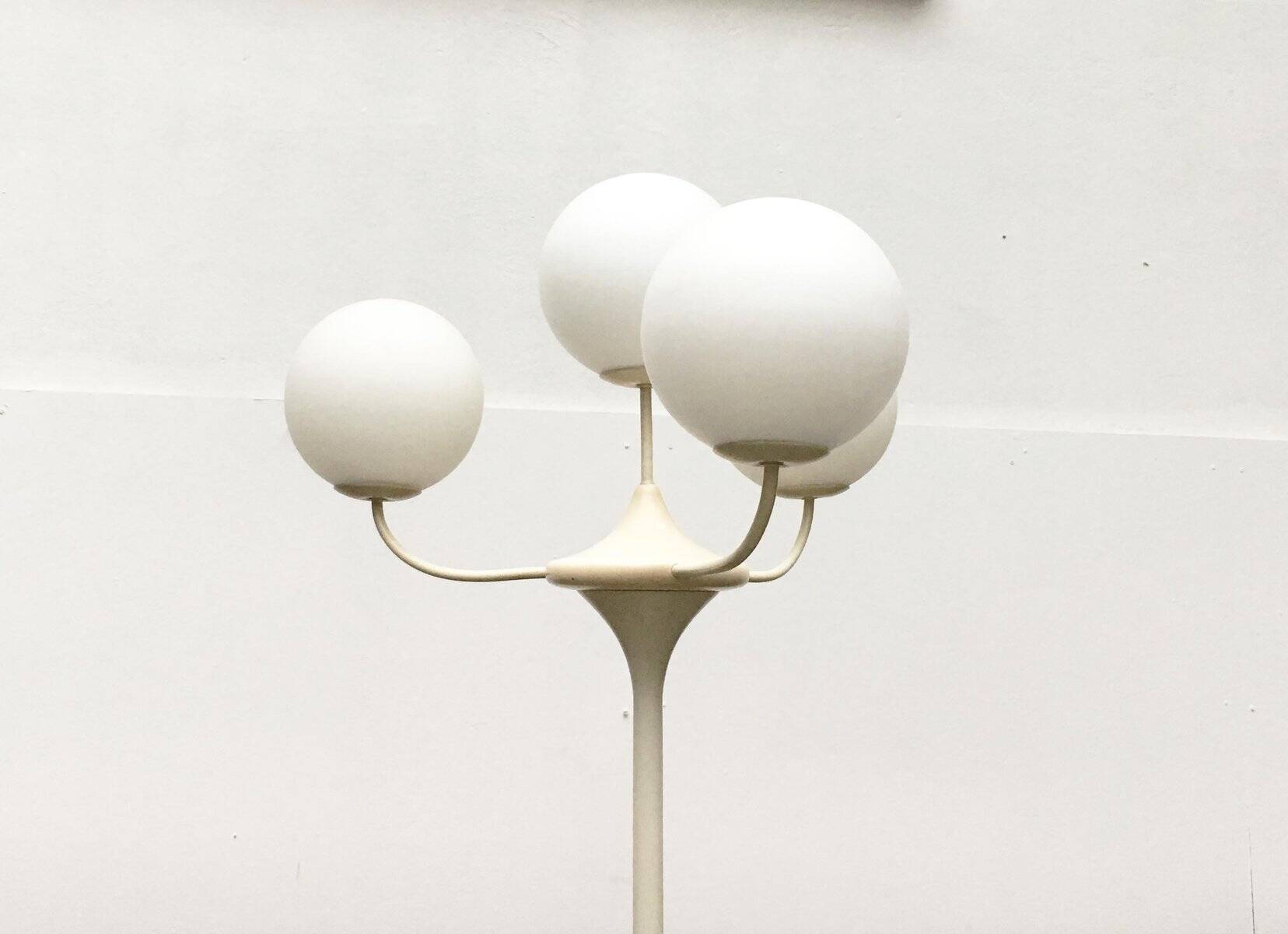 Lampe sur pied en verre et métal par E.R. Nele pour Temde, années 1960