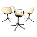 Set of three Modus Office Desk Chairs, Osvaldo Borsani for Tecno, Italy 1960
