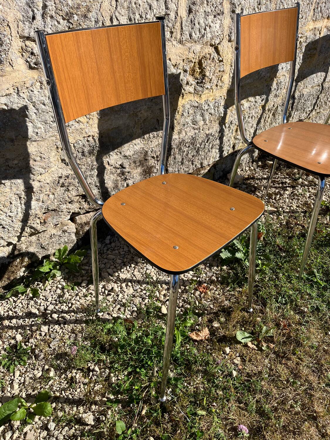 Lot de 4 chaises Formica pieds compas