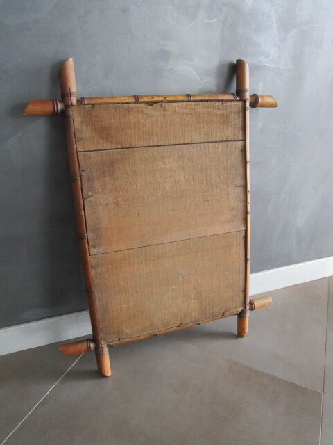 Old bamboo mirror 73.5x54cm