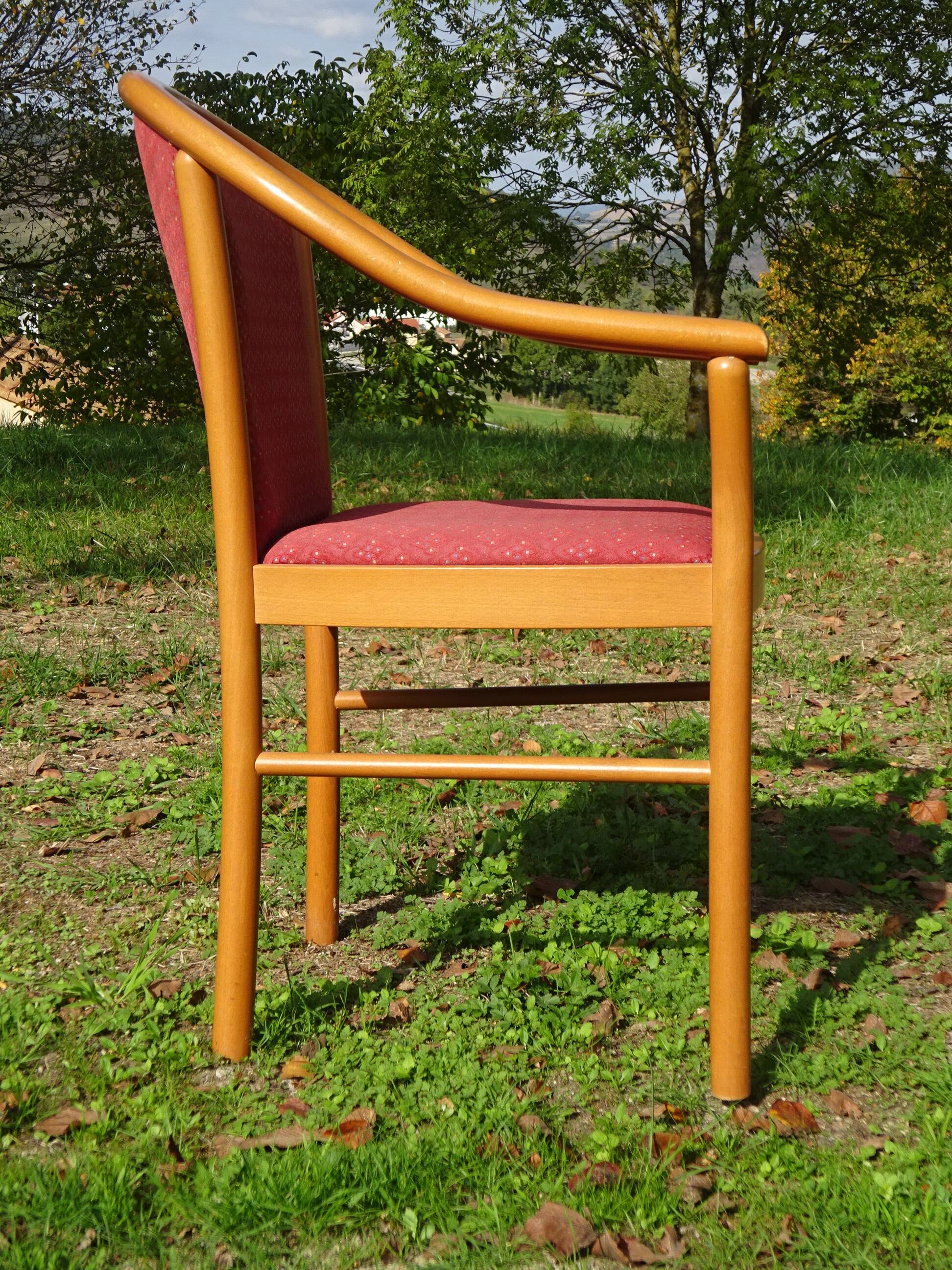 Beech and fabric chair