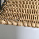 Wall shelf wicker and wrought iron 50s