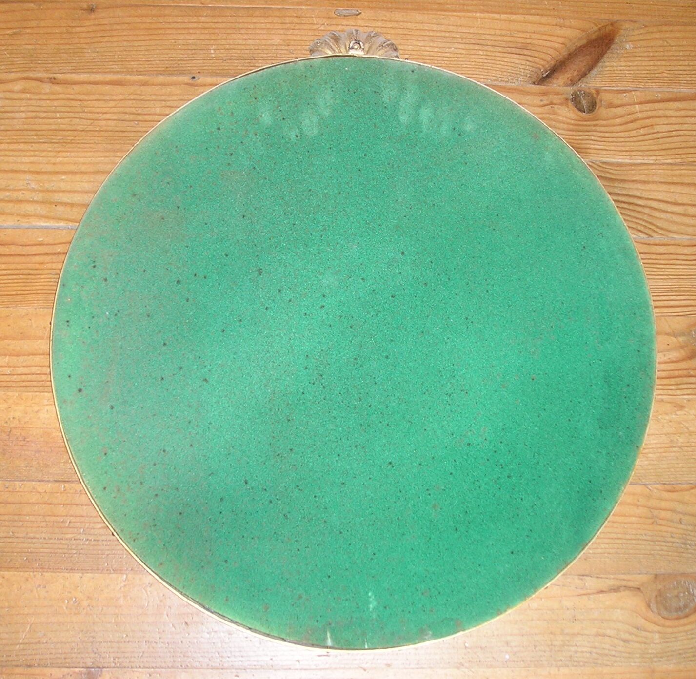 Golden bronze mirror with 55 cm shell