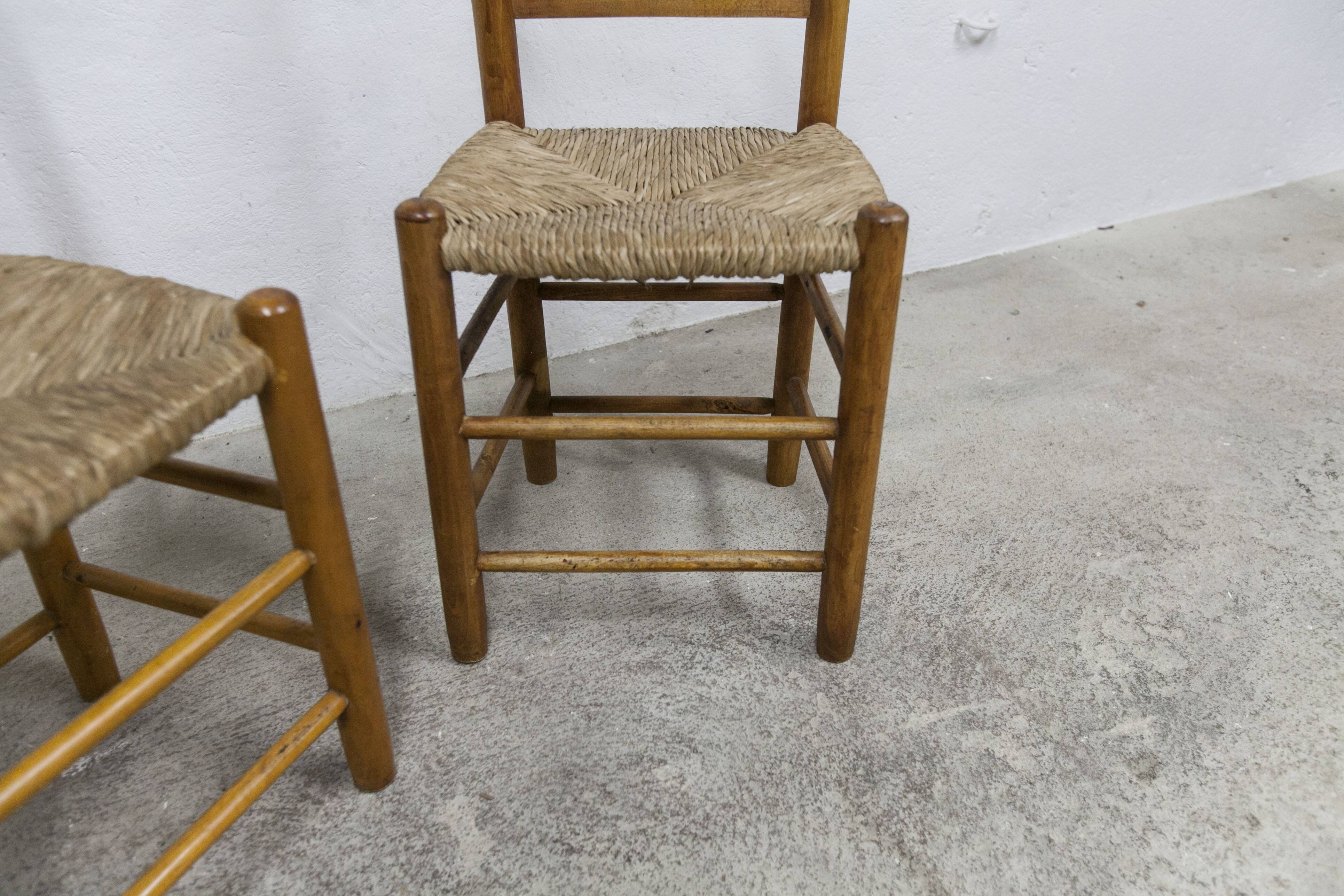 Pair of rustic chairs in solid ash
