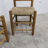 Pair of rustic chairs in solid ash