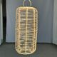 Large lantern-shaped rattan pendant lamp H50 D24