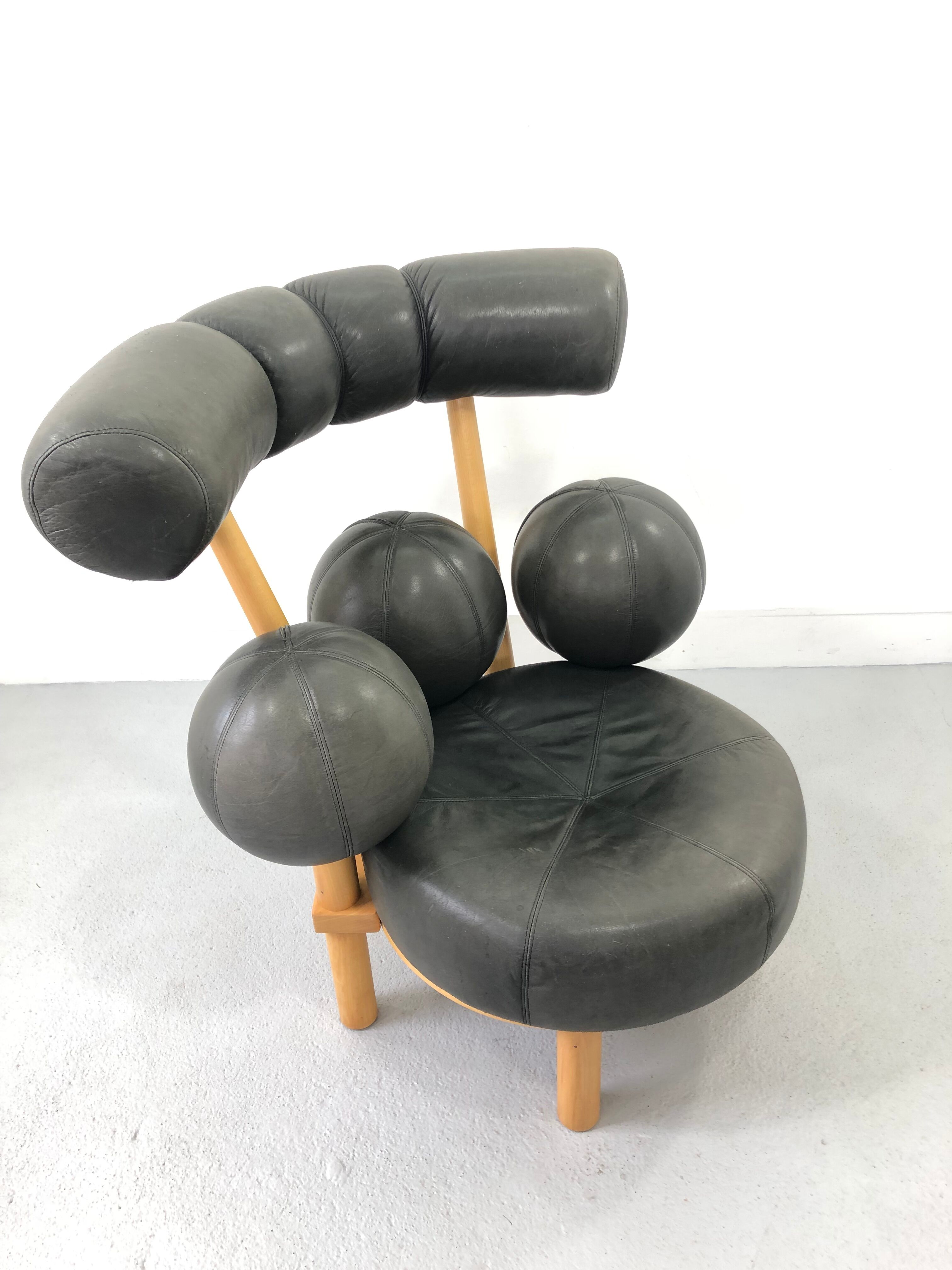 Fauteuil en cuir par Peter Opsvik pour Stokke, Norvège