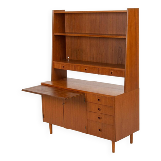 Vintage teak multifunction bookcase 1960s Denmark