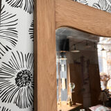 Vintage Art Deco mirror door Izïa solid oak wood