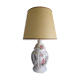 White ceramic lamp with floral decoration