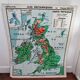 School map British Isles England Hatier n°58 and 58bis By Edouard Bruley years 60-70