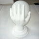 White ceramic hand wall light and white opaline globe, in perfect condition